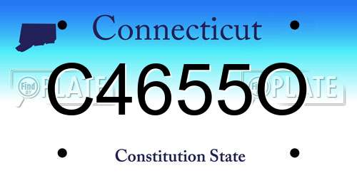C4655O Connecticut License Plate