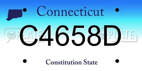 C4658D Connecticut License Plate