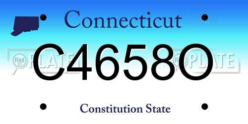 C4658O Connecticut License Plate