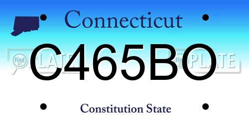 C465BO Connecticut License Plate