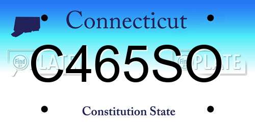 C465SO Connecticut License Plate