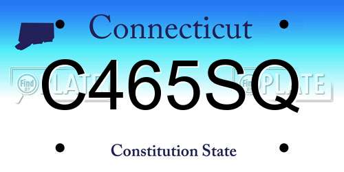 C465SQ Connecticut License Plate