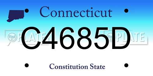 C4685D Connecticut License Plate