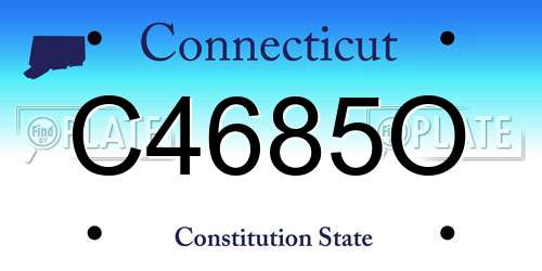 C4685O Connecticut License Plate