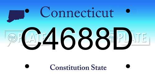 C4688D Connecticut License Plate