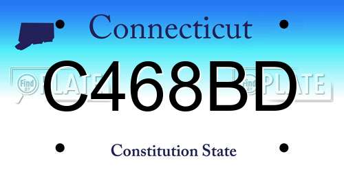 C468BD Connecticut License Plate