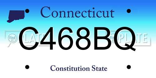 C468BQ Connecticut License Plate