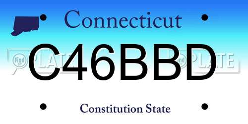 C46BBD Connecticut License Plate