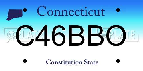 C46BBO Connecticut License Plate