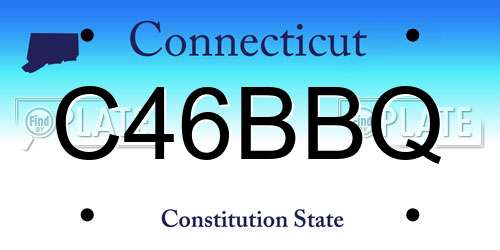 C46BBQ Connecticut License Plate