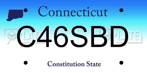 C46SBD Connecticut License Plate