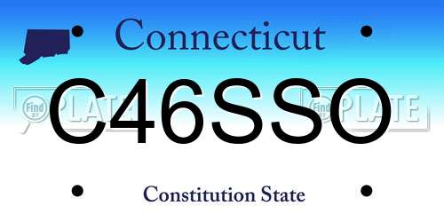 C46SSO Connecticut License Plate