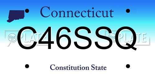 C46SSQ Connecticut License Plate