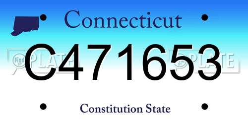 C471653 Connecticut License Plate