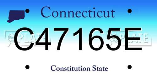 C47165E Connecticut License Plate