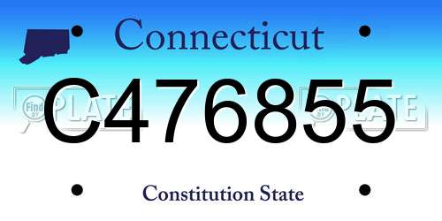 C476855 Connecticut License Plate