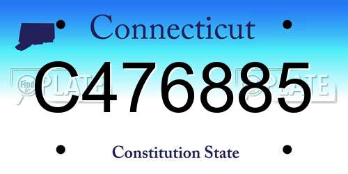 C476885 Connecticut License Plate