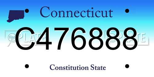 C476888 Connecticut License Plate