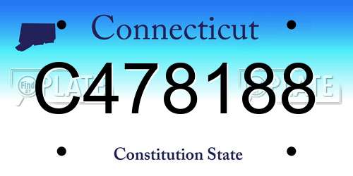 C478188 Connecticut License Plate