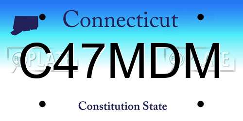 C47MDM Connecticut License Plate