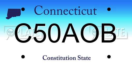 C50AOB Connecticut License Plate