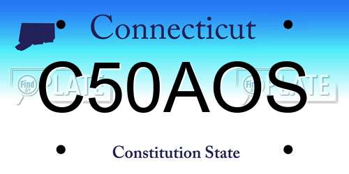 C50AOS Connecticut License Plate