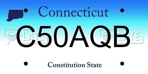 C50AQB Connecticut License Plate