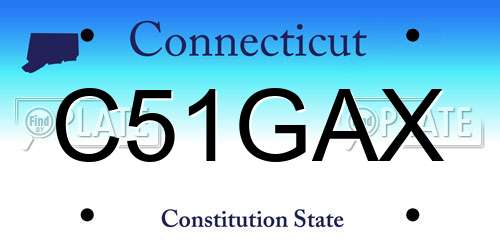 C51GAX Connecticut License Plate