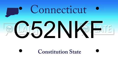 C52NKF Connecticut License Plate