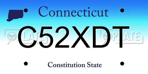 C52XDT Connecticut License Plate