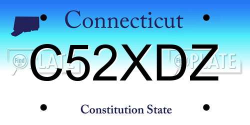 C52XDZ Connecticut License Plate