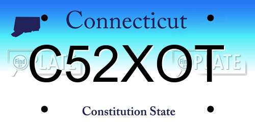 C52XOT Connecticut License Plate