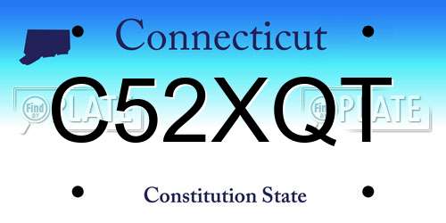 C52XQT Connecticut License Plate