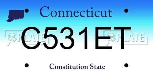 C531ET Connecticut License Plate