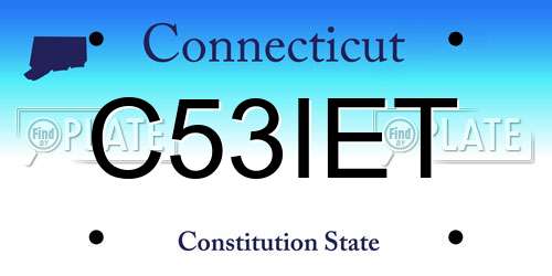 C53IET Connecticut License Plate