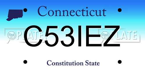C53IEZ Connecticut License Plate