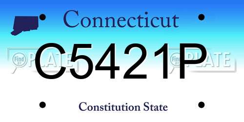 C5421P Connecticut License Plate