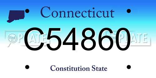 C54860 Connecticut License Plate