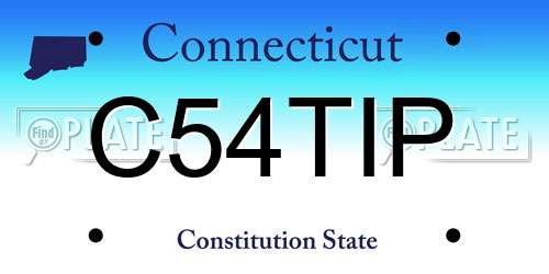 C54TIP Connecticut License Plate