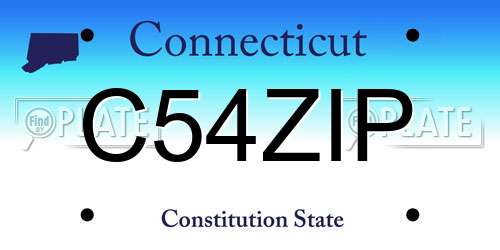 C54ZIP Connecticut License Plate