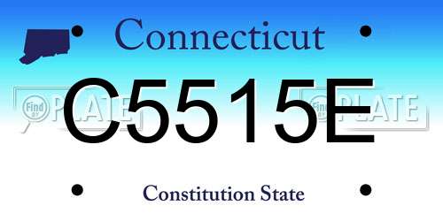 C5515E Connecticut License Plate