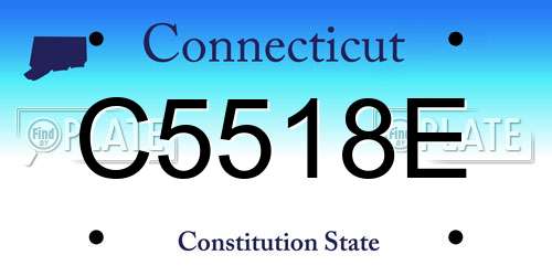 C5518E Connecticut License Plate