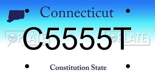 C5555T Connecticut License Plate