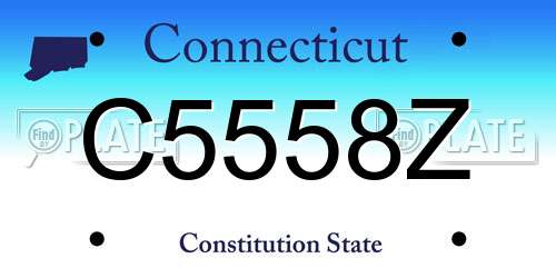C5558Z Connecticut License Plate