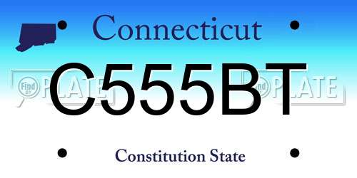 C555BT Connecticut License Plate