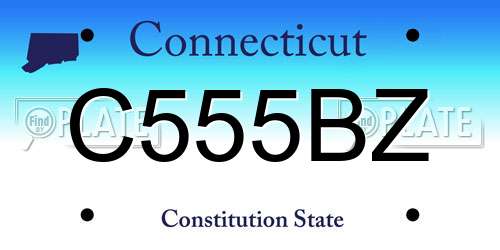 C555BZ Connecticut License Plate