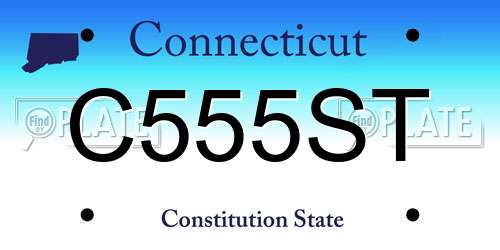 C555ST Connecticut License Plate