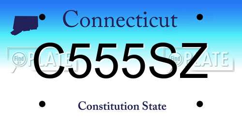 C555SZ Connecticut License Plate