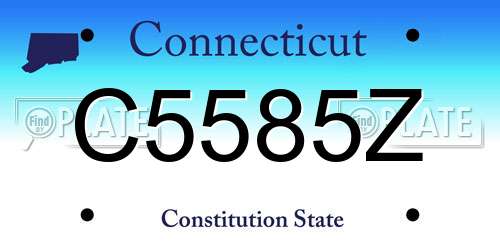 C5585Z Connecticut License Plate