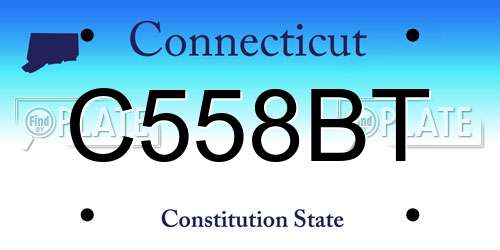 C558BT Connecticut License Plate